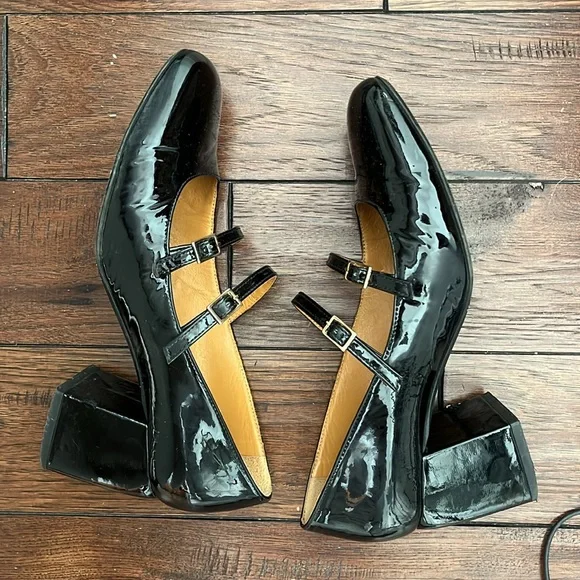 Sezane Soline Black Patent Leather Mary Jane Heels - Picture 6 of 6